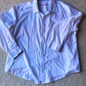 Men’s Robert Graham white paisley button down 3XLT Tall Read description